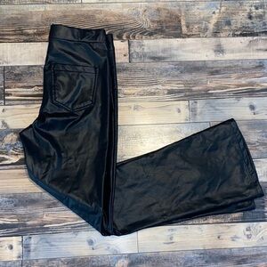 Rewash Black Faux Leather Trousers
